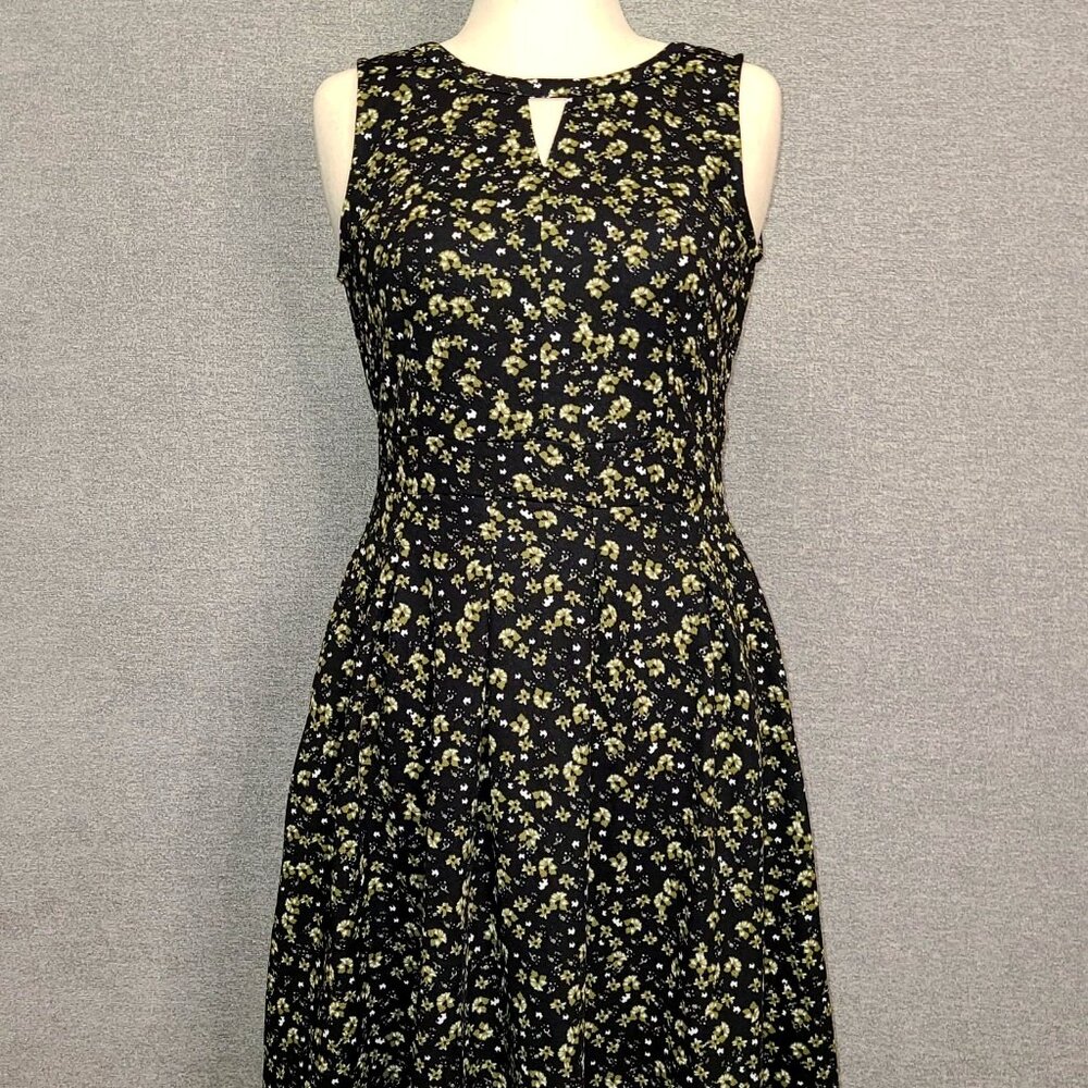 YATHON Black Floral Dress Size Medium